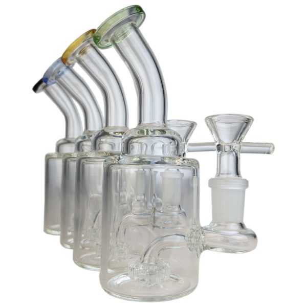 [WINTER SALE] Color Rim Cylinder Mini Rig Waterpipe - 6"