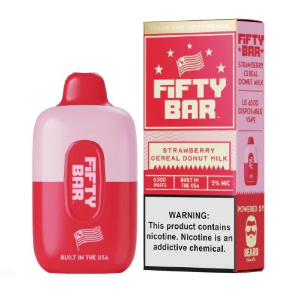 Fifty Bar 6500 Puff Disposable StrawberryCerealDonutMilk 800x800