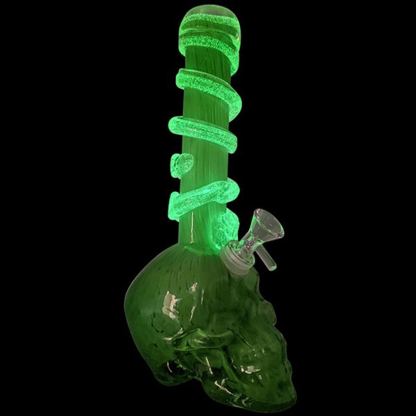 10 Assorted Color Skull Soft Glass Water Pipe