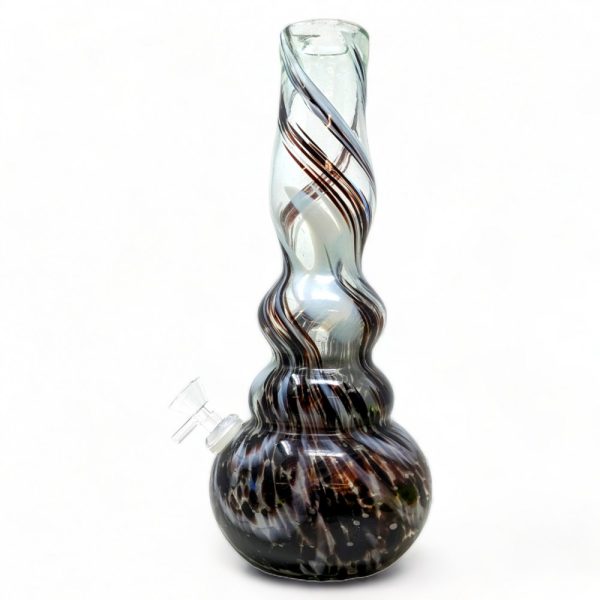 12 Round Bottom 2 Bulb Wide Neck Soft Glass Water Pipe